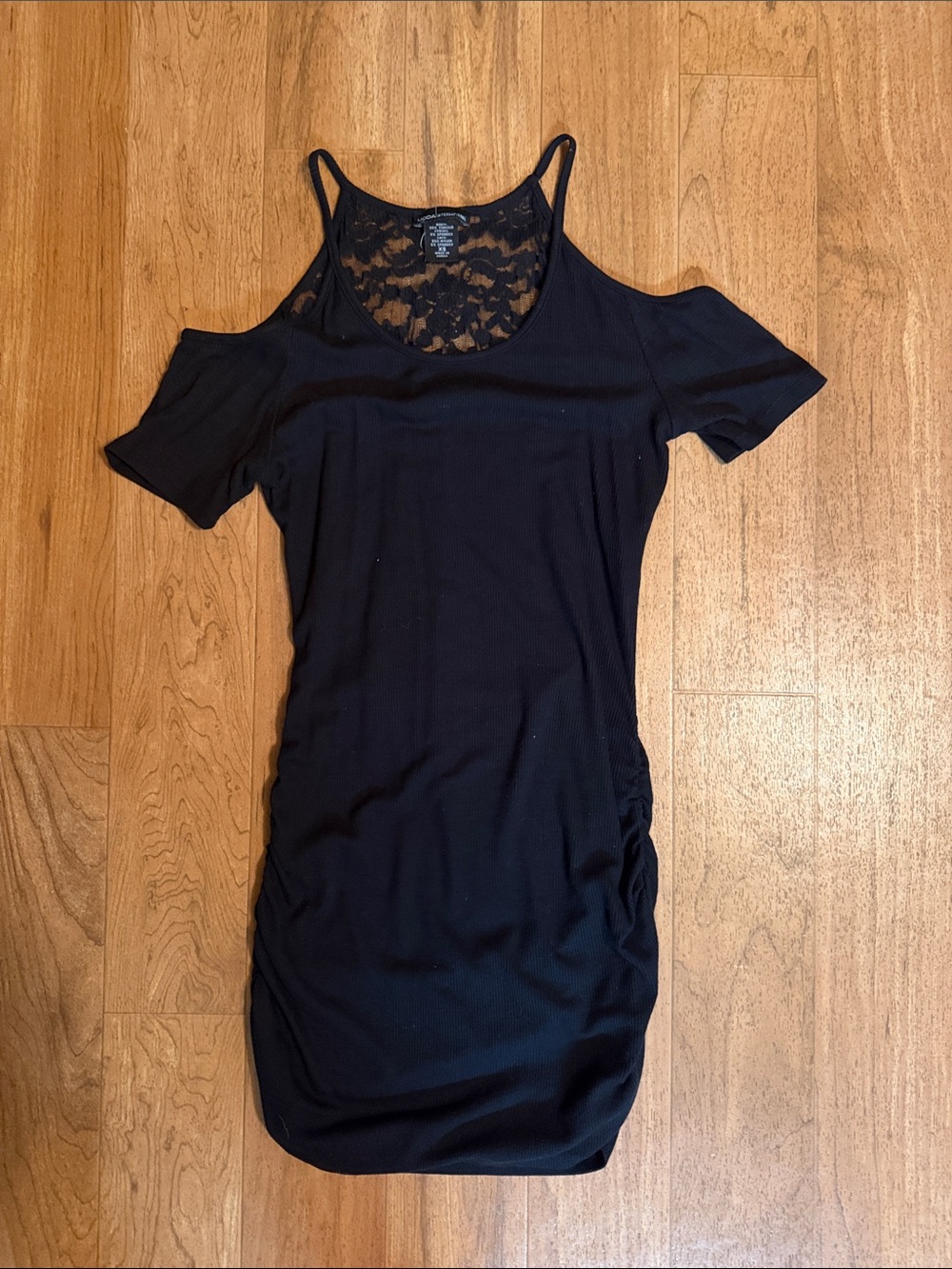 Women’s Black Off-Shoulder Lace-Back Top